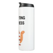 Cute Cat on Books "Introvert in Progress" Thermosbeker (Geroteerd rechts)