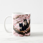 Cute Cat op een Cherry Blossom Tree Koffiemok (Links)