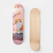 Cute Cat op een Cherry Blossom Tree Persoonlijk Skateboard (Voorkant)
