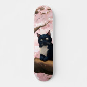 Cute Cat op een Cherry Blossom Tree Persoonlijk Skateboard (Voorkant)
