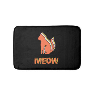 Cute Cat, Oranje en geel dier, Abstracte Pop Art Badmat