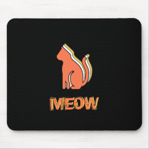Cute Cat, Oranje en geel dier, Abstracte Pop Art Muismat
