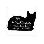 Cute Cat Our New House Announcement Return Address Rubberstempel (Afrduk)