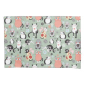 Cute Cat Paar of Kussensloop (Voorkant-Links)