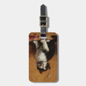 Cute Cat Painting Bagagelabel (Voorkant verticaal)