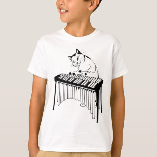 Cute Cat Palling Percussion Musical Xylophone T-shirt