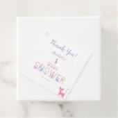 Cute Cat Pastel Color Baby Shower Bedankjes Labels (In situ)