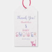 Cute Cat Pastel Color Baby Shower Cadeaulabel (Achterkant)