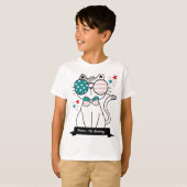 Cute Cat Patriotic Birthday Party Boys T-shirt (Voorkant volledig)