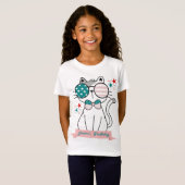 Cute Cat Patriotic Birthday Party T-shirt (Voorkant volledig)