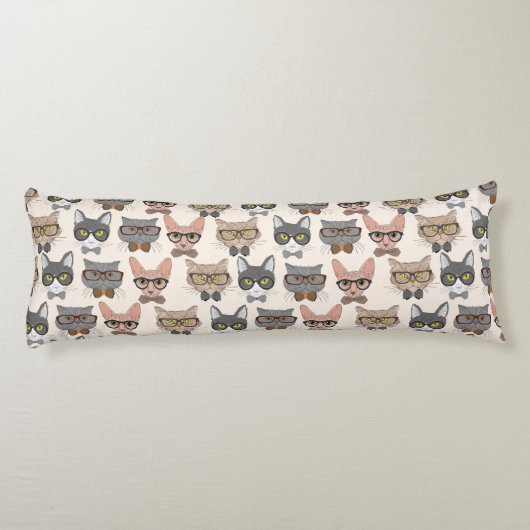 Cute Cat-patroon Lichaamskussen (Achterkant)