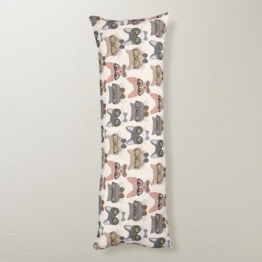 Cute Cat-patroon Lichaamskussen (Achterkant (Verticaal))