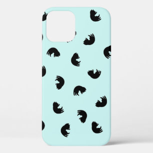 CUTE Cat Patroon met verwisselbare achtergrondkleu iPhone 12 Hoesje
