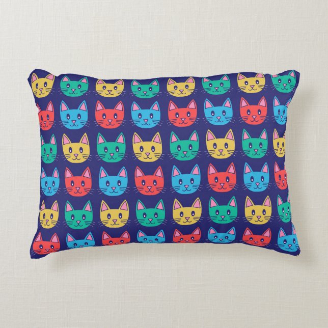 Cute Cat Pattern Accent Kussen (Voorkant)