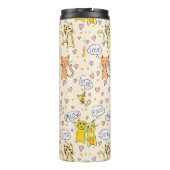 Cute Cat Pattern Add Name Thermosbeker (Achterkant)