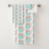 Cute Cat Pattern Bad Handdoek (Insitu)