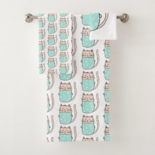 Cute Cat Pattern Bad Handdoek