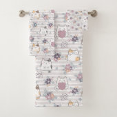 Cute cat pattern bad handdoek (Insitu)