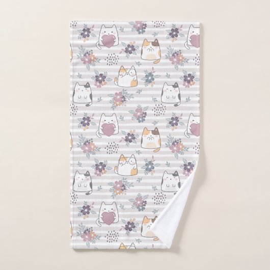 Cute cat pattern bad handdoek (Handdoek)