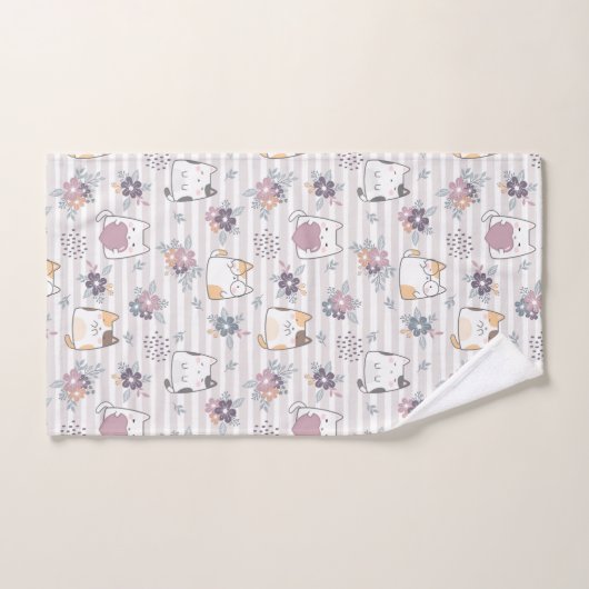 Cute cat pattern bad handdoek (Handdoek)