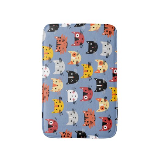 Cute Cat Pattern Badmat (Voorkant Verticaal)