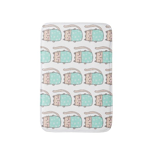 Cute Cat Pattern Badmat (Voorkant Verticaal)