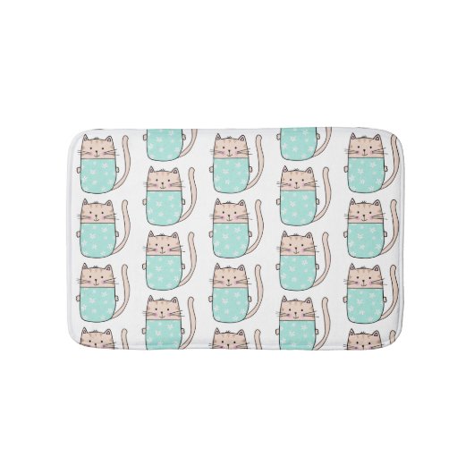 Cute Cat Pattern Badmat (Voorkant)