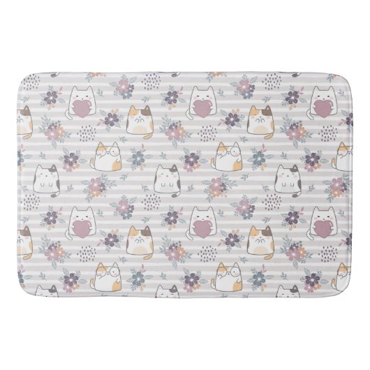 Cute cat pattern badmat (Voorkant)