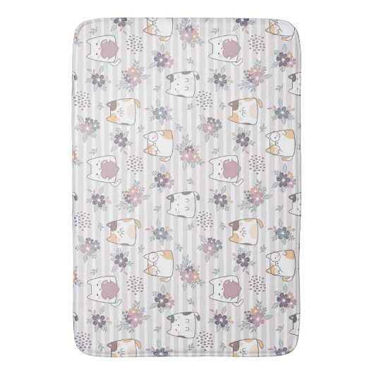 Cute cat pattern badmat (Voorkant Verticaal)