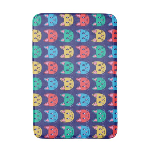 Cute Cat Pattern Badmat (Voorkant Verticaal)