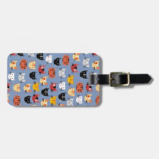 Cute Cat Pattern Bagagelabel (Voorkant horizontaal)