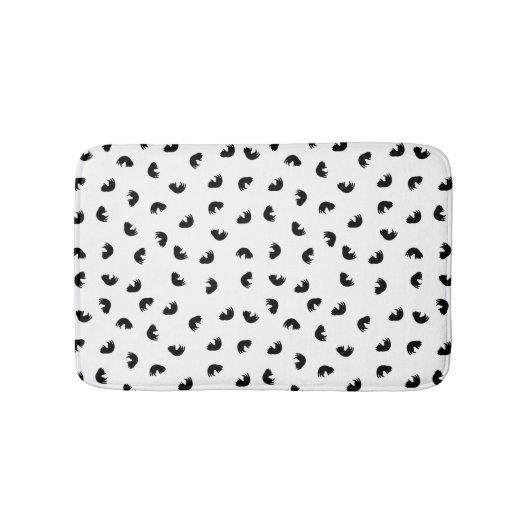 CUTE Cat Pattern Black and White Badmat (Voorkant)