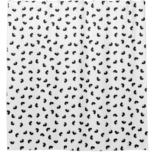 CUTE Cat Pattern Black and White Douchegordijn (Voorkant)