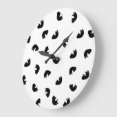 CUTE Cat Pattern Black and White Grote Klok (Hoek)