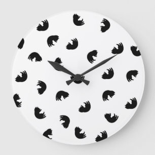 CUTE Cat Pattern Black and White Grote Klok