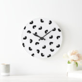 CUTE Cat Pattern Black and White Grote Klok (Huis)