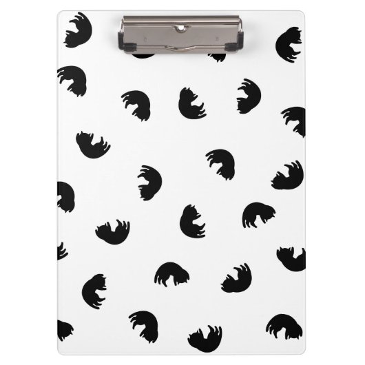 CUTE Cat Pattern Black and White Klembord (Voorkant)