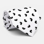 CUTE Cat Pattern Black and White Stropdas (Opgerold)