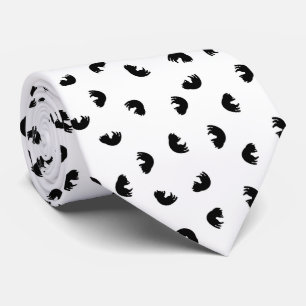 CUTE Cat Pattern Black and White Stropdas