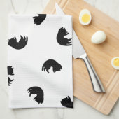 CUTE Cat Pattern Black and White Theedoek (Quarter Fold)