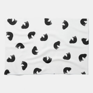 CUTE Cat Pattern Black and White Theedoek