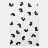 CUTE Cat Pattern Black and White Theedoek (Verticaal)