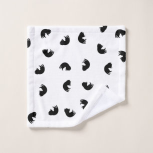CUTE Cat Pattern Black and White Washandje