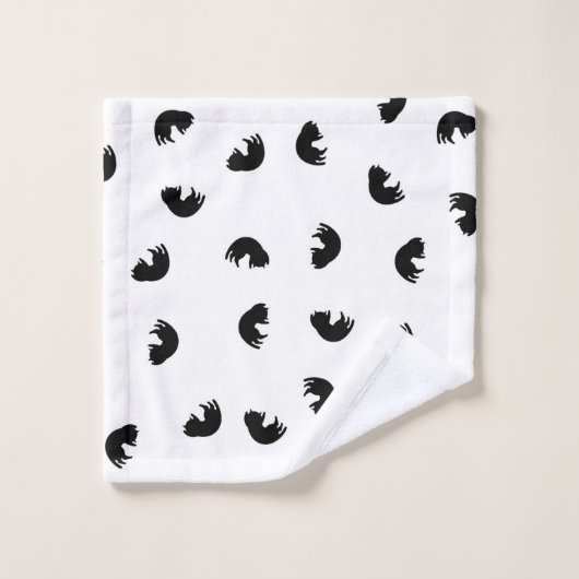 CUTE Cat Pattern Black and White Washandje (Wasdoekje)