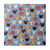 Cute Cat Pattern Blue Tegeltje (Voorkant)
