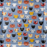 Cute Cat Pattern Blue Tegeltje<br><div class="desc">Een schattig patroon van kleine katjes op een blauwe achtergrond. Originele kunst van Nic Squirrell. Ideaal voor dierenvrienden.</div>