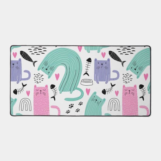 Cute Cat Pattern Bureaumat (Voorkant)