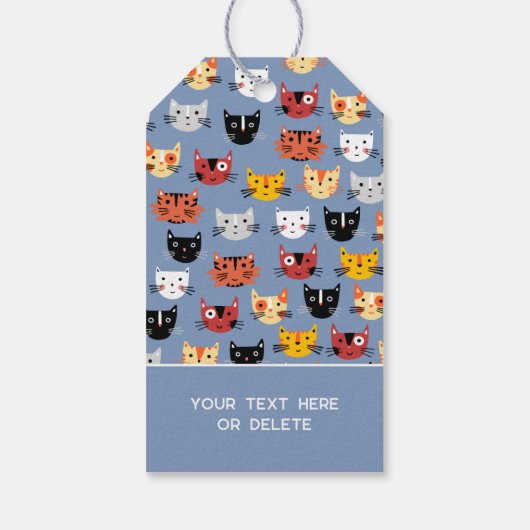 Cute Cat Pattern Cadeaulabel (Achterkant)
