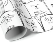 Cute Cat Pattern Cadeaupapier (Rol Hoek)