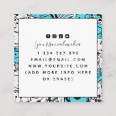 Cute Cat Pattern Cartoonist Graphic Designer Fun Vierkante Visitekaartje (Achterkant)